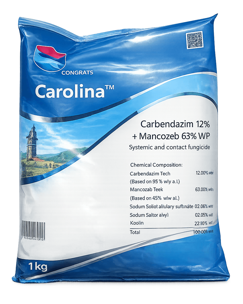 Carolina (Carbendazim 12% + Mancozeb 63% WP)